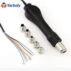 Тепловая пушка для распайки, ручка для паяльной станции 858 858D 85D + 8858 878A 878, ремонт BGA с насадками 5 шт.