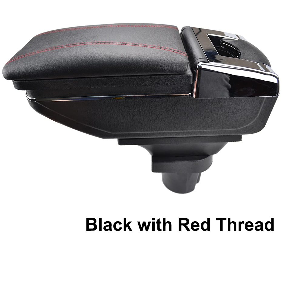 Red Thread Подлокотник под руку для Отдыха вращающийся для Toyota Yaris Vitz хэтчбек 2006-2011 центральной консоли ящик для хранения 2007 2008 2009 2010 - Название цвета: Red Thread