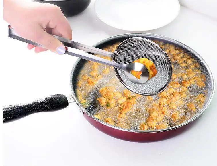 Креативная фильтрующая ложка с зажимом пищевая кухня масляный фильтр bbq нержавеющая сталь зажим ситечко Набор Кухонные инструменты Гаджеты
