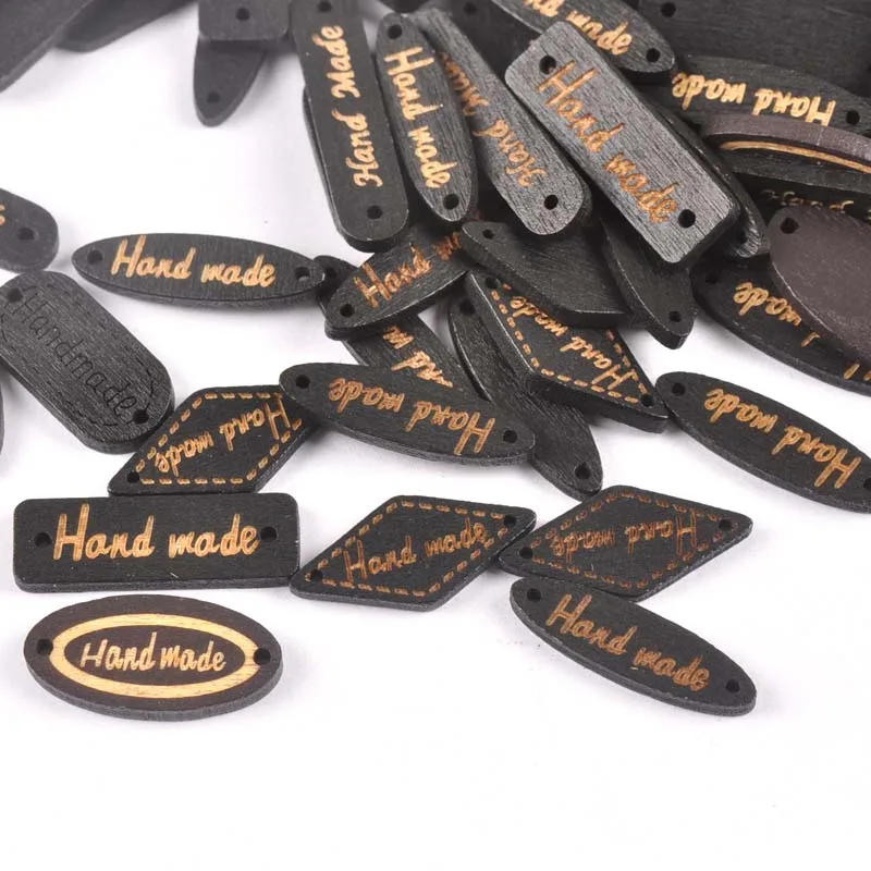 50 шт Случайные Смешанные формы бирки деревянные поделки DIY скрапбукинги 2