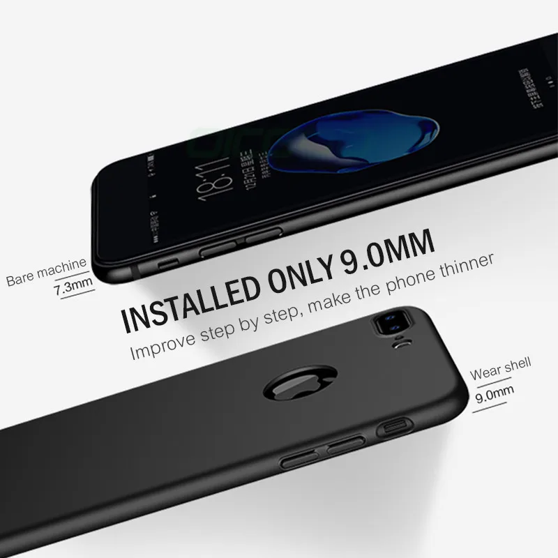 Роскошный чехол OICGOO 360 градусов для iPhone 6 6s 7 8 Plus X 10 чехлы из закаленного стекла |