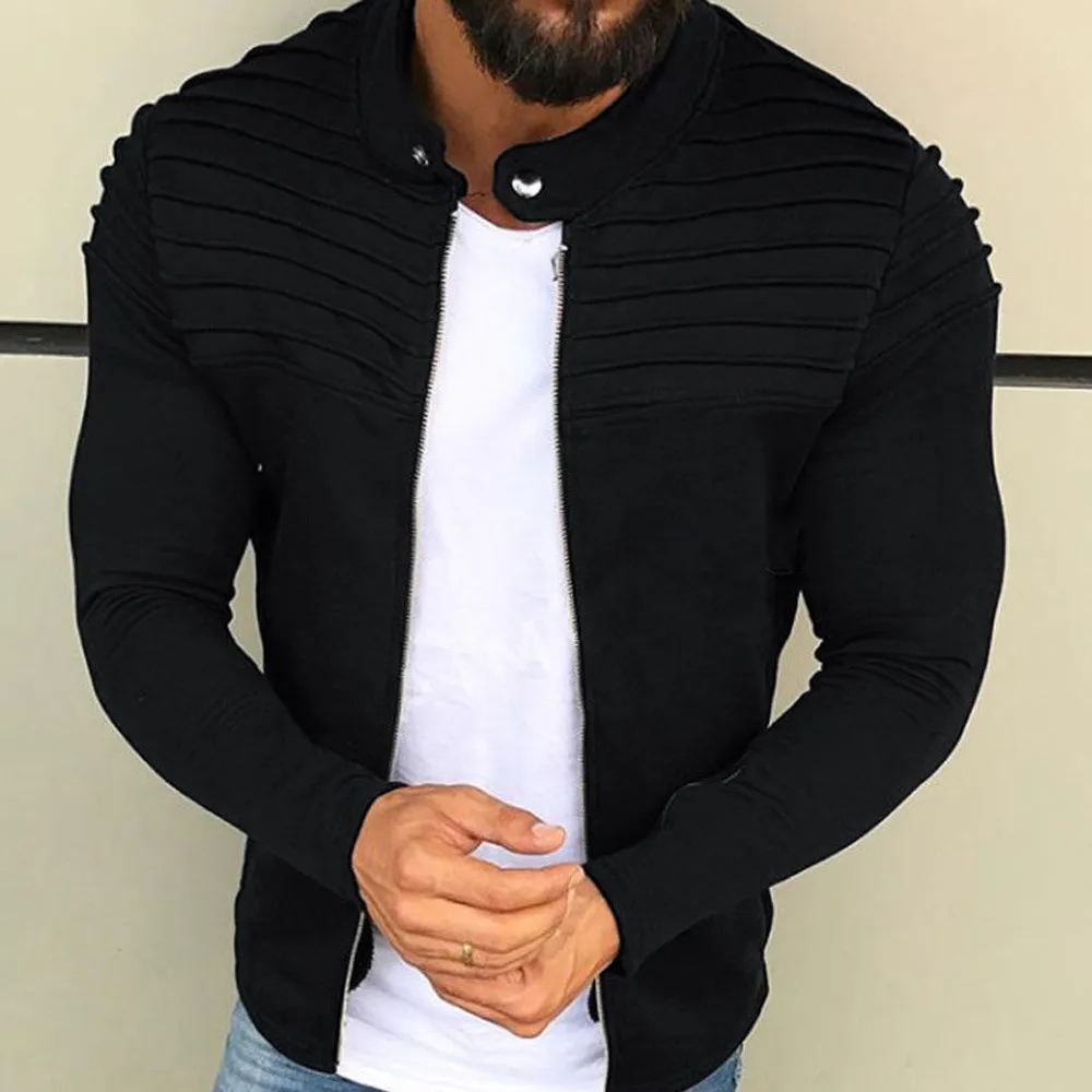 Мужская куртка с длинным рукавом на молнии | одежда