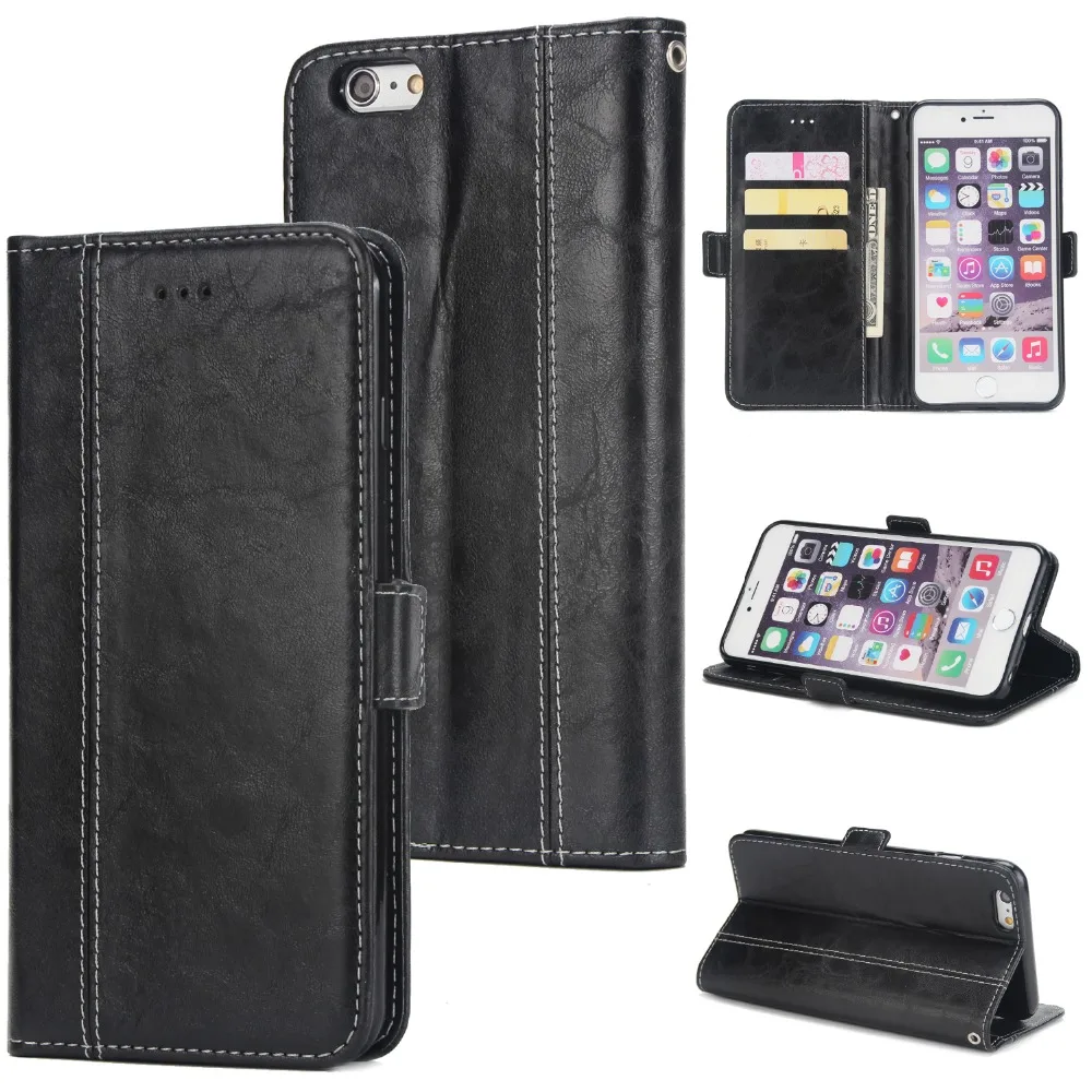 Роскошные Флип Чехол Для coque fundas для iPhone 6 чехол телефона s 6s с держатель карт |