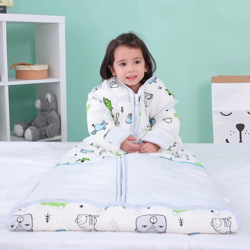 Хлопок Детские спальные мешки осень зима утолщение детский спальный мешок анти
