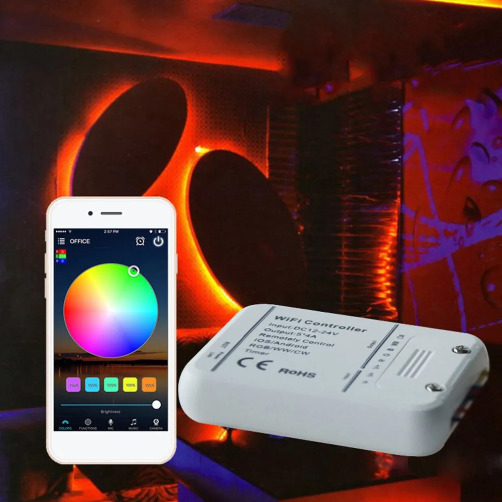 DC12-24V светодиодный Беспроводной WI-FI RGB Управление Лер удаленного Светодиодные