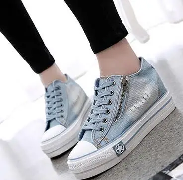 Женские парусиновые туфли синие повседневные из джинсовой ткани Размеры 35-40 |