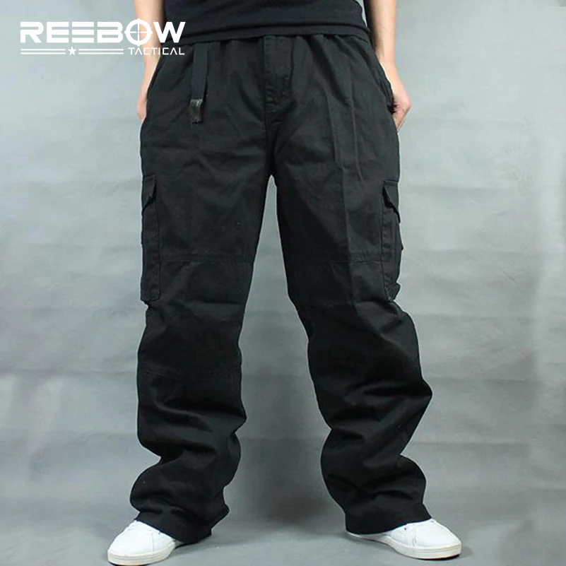 REEBOW TACTICAL Men Plus Size Cargo Pants, Outdoor Sport Running Loose Fit Trousers, 4XL-6XL, Max 135cm Waist, Up to 140kg image 3