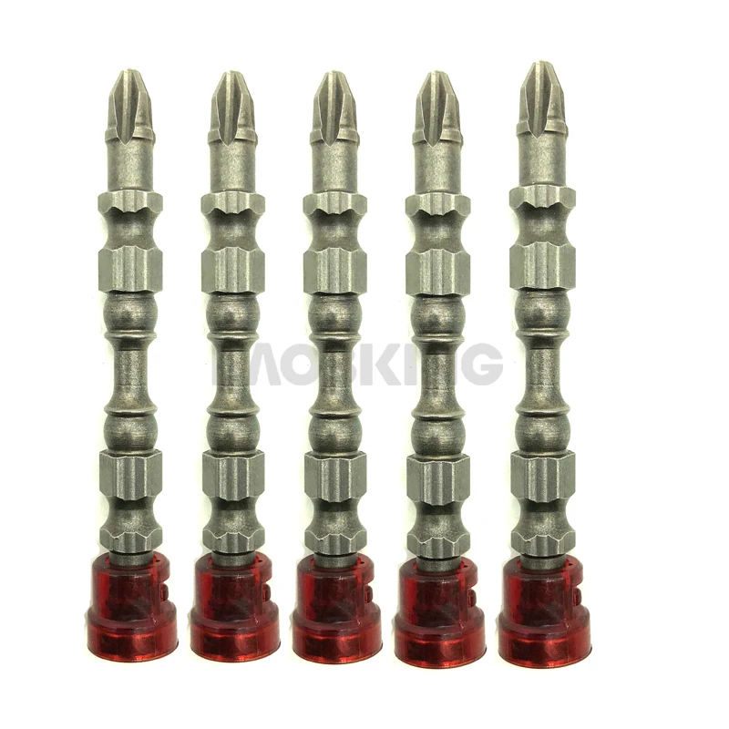 5pcs double head 5 шт. PH2 Магнитная отвертка бит против скольжения S2 стальной электрический отвертка набор 1/" шестигранный хвостовик с одной головкой электроинструменты - Цвет: 5pcs double head