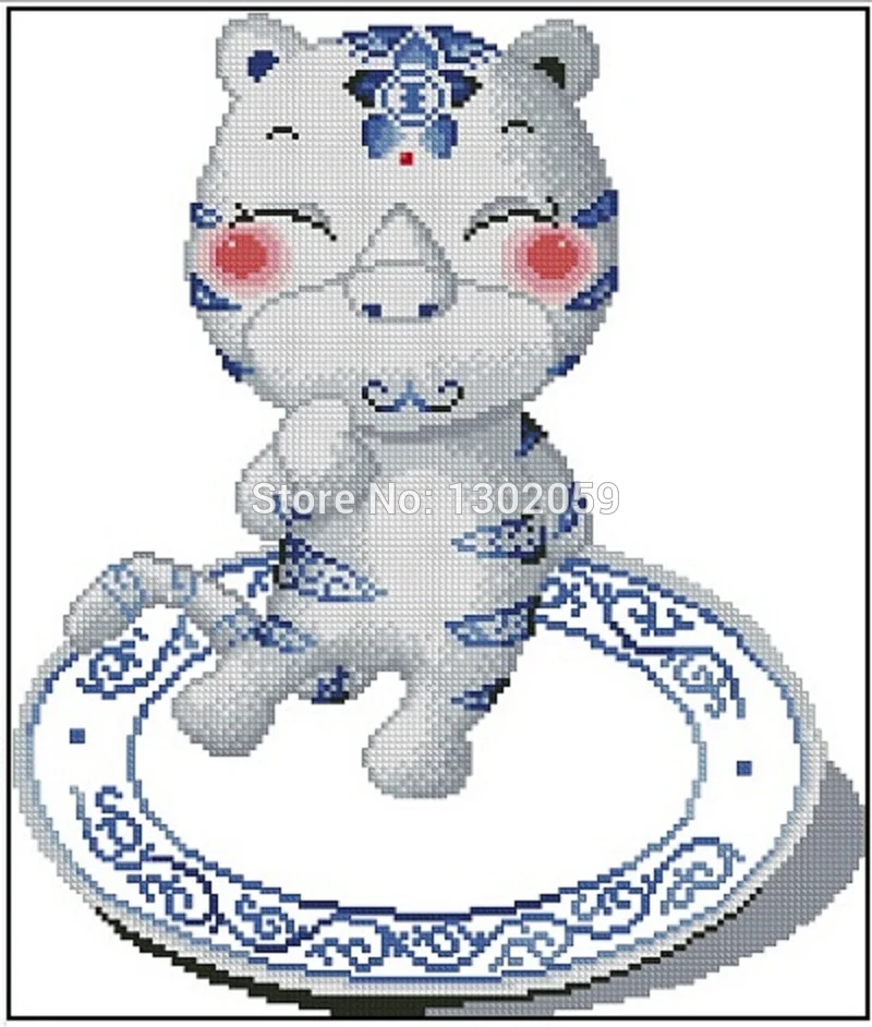 Синий и белый фарфор Двенадцать китайских знаков зодиака вышивка посылка Набор