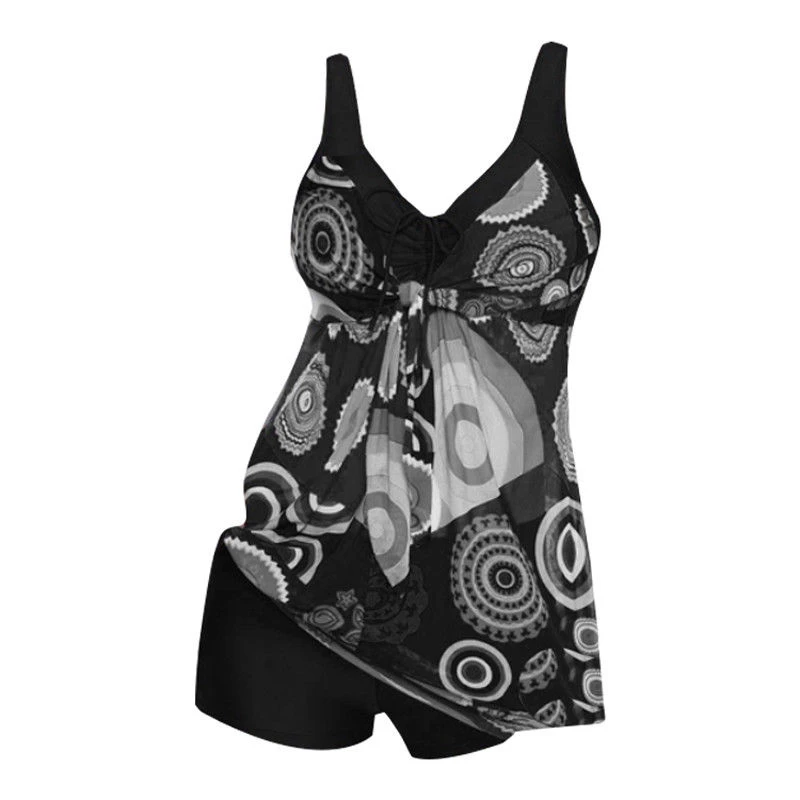 Сексуальное женское танкини Набор Цветочный купальник с поролоном купальные костюмы с завышенной талией бикини набор Монокини женские купальники купальный костюм