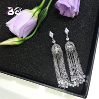 be 8 2018 trendy long drop dangle tassel earrings for women statement fashion jewelry wedding party pendientes e548