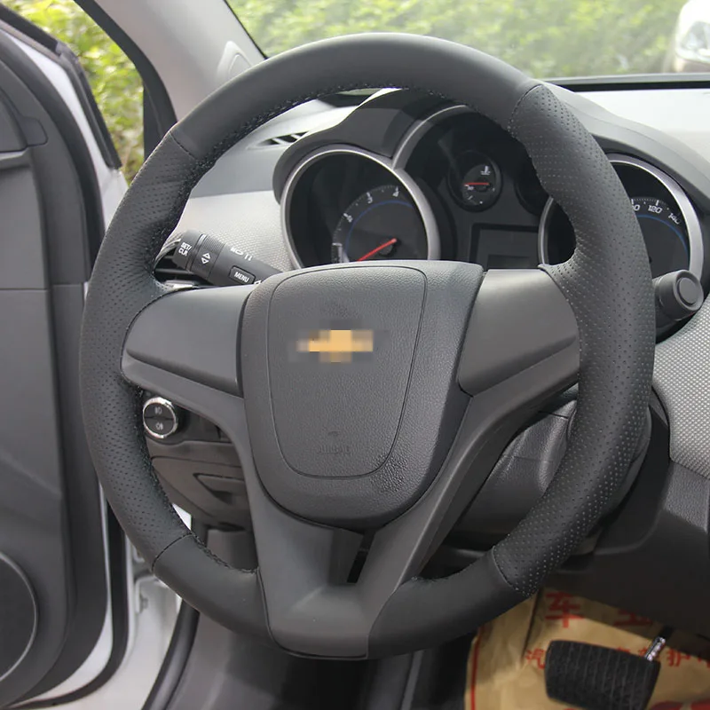 Новый нескользящий черный кожаный чехол на руль для Chevrolet Cruze | Автомобили и