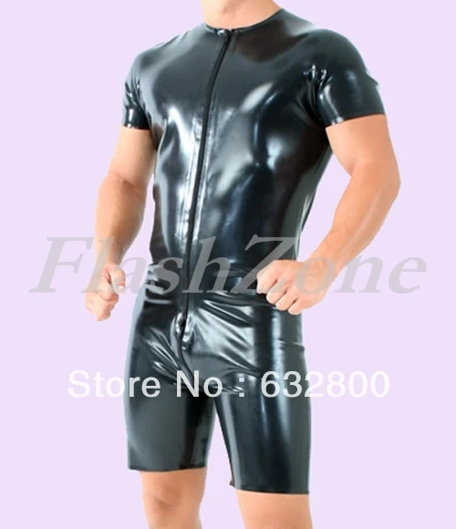 Резиновые латексные колготки maillot с молнией спереди и задней талией |