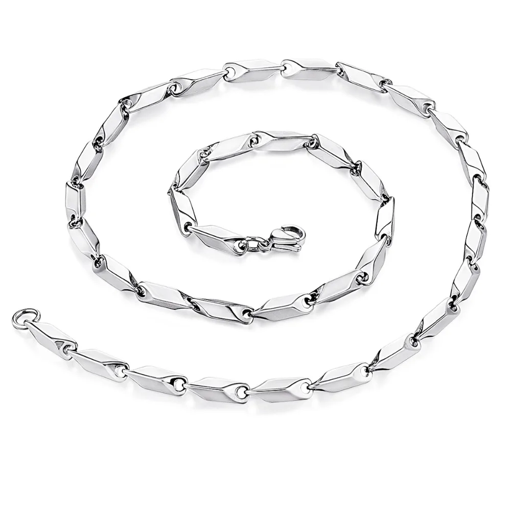 Ожерелье из бамбукового слиток ожерелья нержавеющей стали серебряного цвета