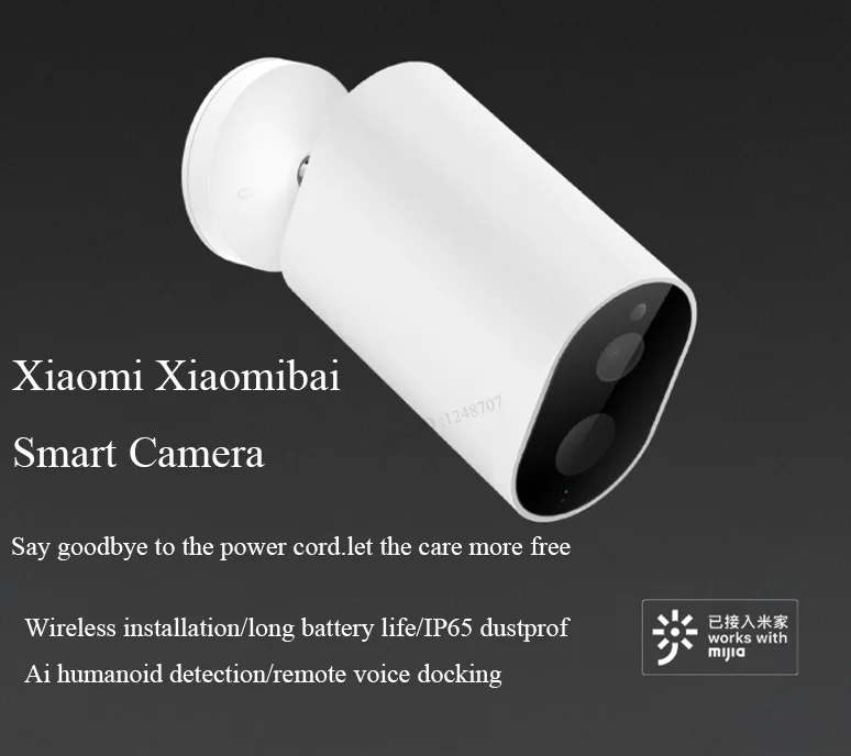 Xiaomi умная Беспроводная камера 1080P с батарейным шлюзом 120 градусов IP65 водонепроницаемая AI Humanoid Обнаружение работа с приложением mijia