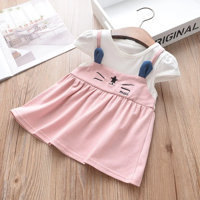 2019 летнее платье для маленьких девочек Детские платья принцессы из 2 предметов с