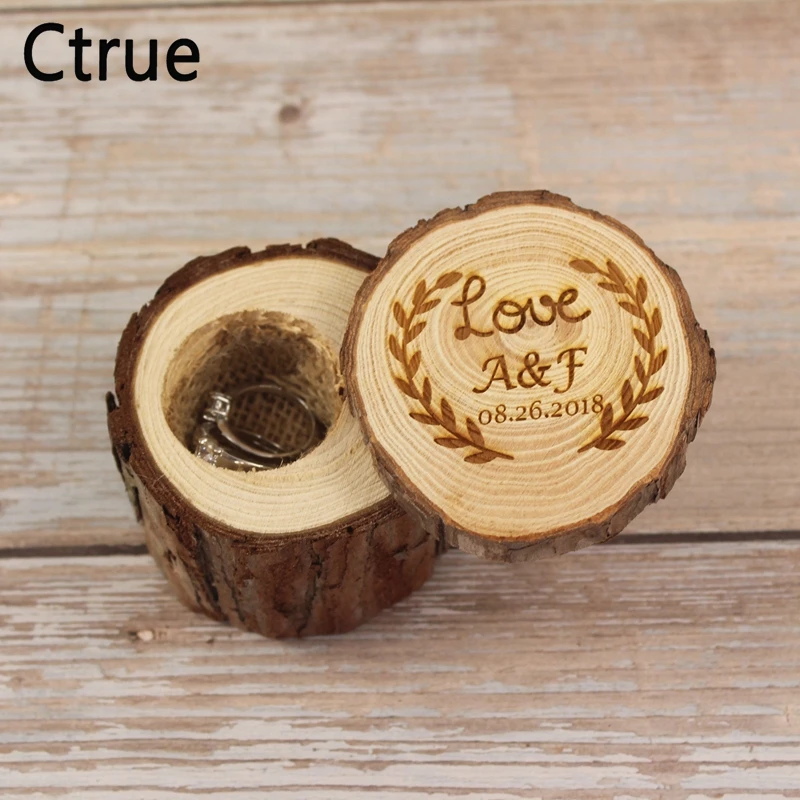 Заказная коробка для колец Персонализированная Свадьба День святого Валентина