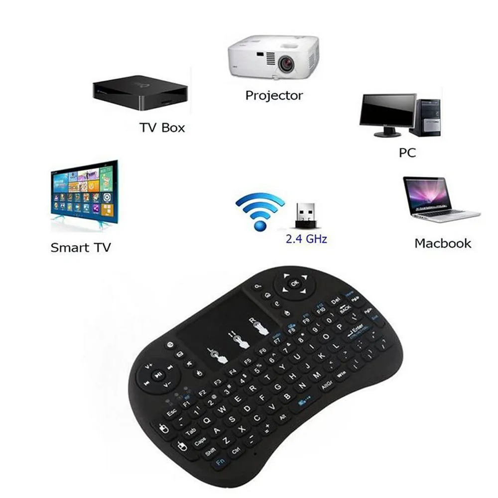 Беспроводная клавиатура I8 Mini 2 4 ГГц с сенсорной панелью и мышью для ПК Pad Xbox 360 Ps3