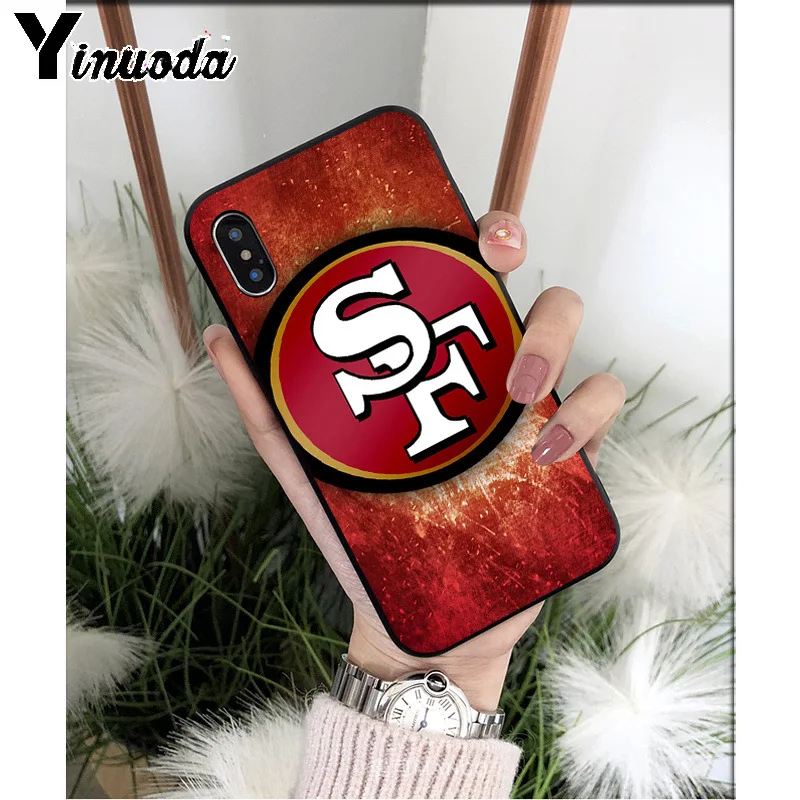 Yinuoda San Francisco 49ers ТПУ мягкий черный чехол для телефона чехол для iPhone 8 7 6 6S Plus 5 5S SE XR X XS MAX чехол
