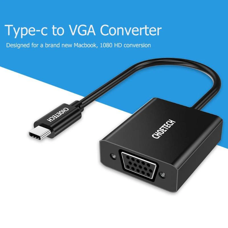 Choetech USB Type C папа-Vga Женский адаптер кабель конвертер для Macbook смотреть более