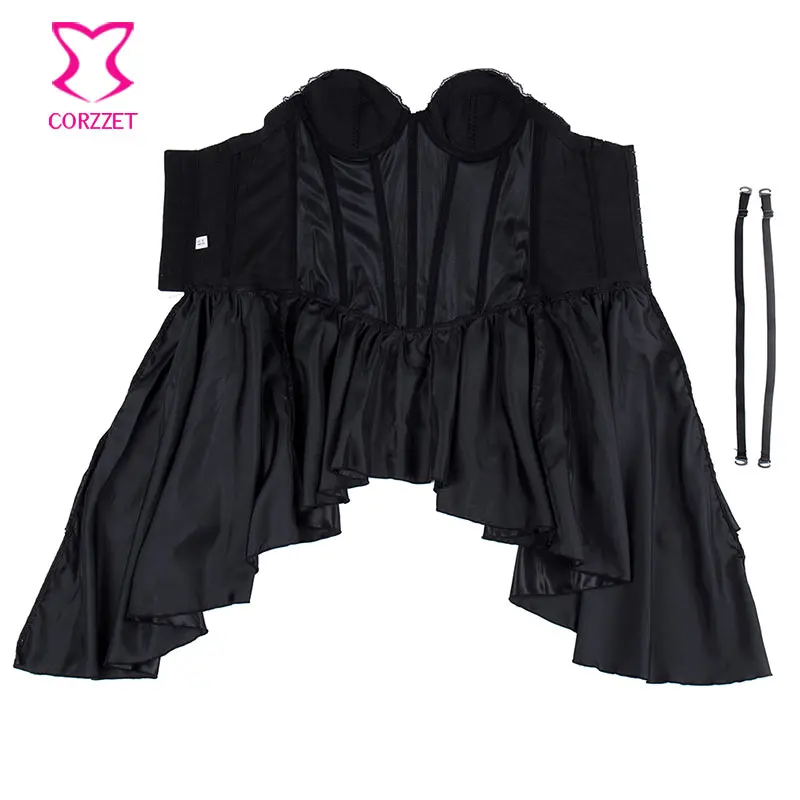 Хлопковое черное платье корсет в стиле стимпанк с принтом Феникса сексуальное