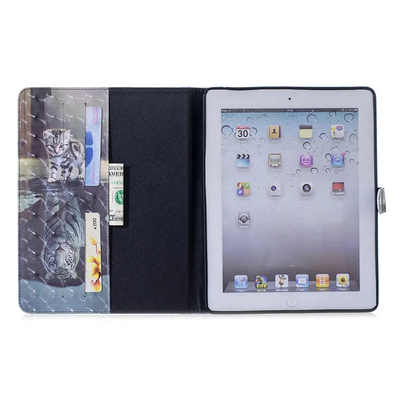 Чехол для iPad 2/3/4 3D мультяшный из искусственной кожи Magentic Smart Cover Мягкий ТПУ Задний