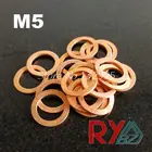 Медная Плоская Шайба M5 уплотнительная прокладка внутренний диаметр 5 мм уплотнительное кольцо тонкий лист T3 красная медная шайба