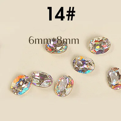 20 шт./лот Супер Блестящие Стразы для ногтей Strass 3d-украшения для ногтей DIY Кристалл ювелирные изделия аксессуары белый прозрачный AB - Цвет: 14