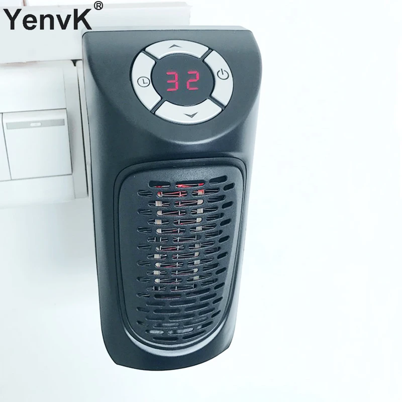 

New Portable Handier Heater Wall-Outlet Digital Plugin Electric Fan Warm Air Blower Room Electric Radiator Warm Office Home