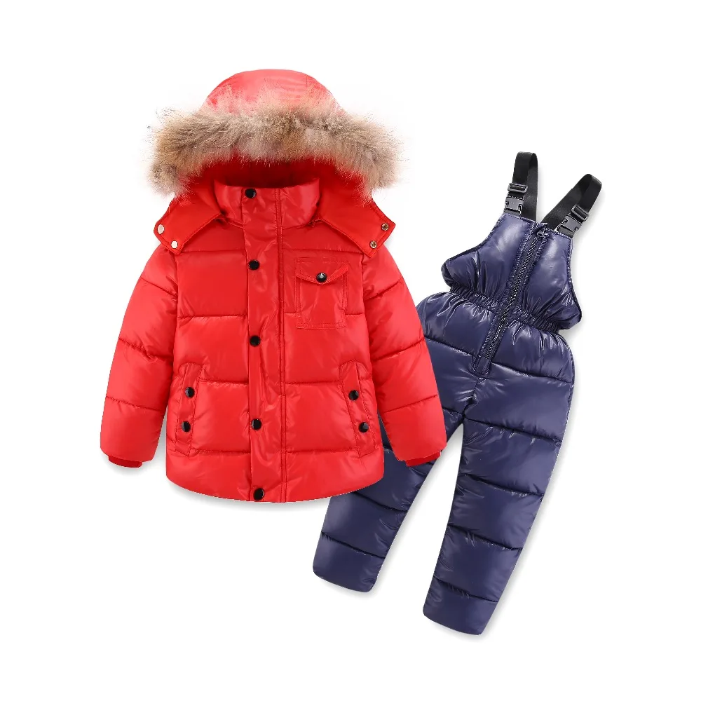 Children's Clothing Winter Boys Suit Ski Jacket -30 Degrees Russian Kids Sports Down Cotton Coats Pants Warm Clothes Thicker | Детская