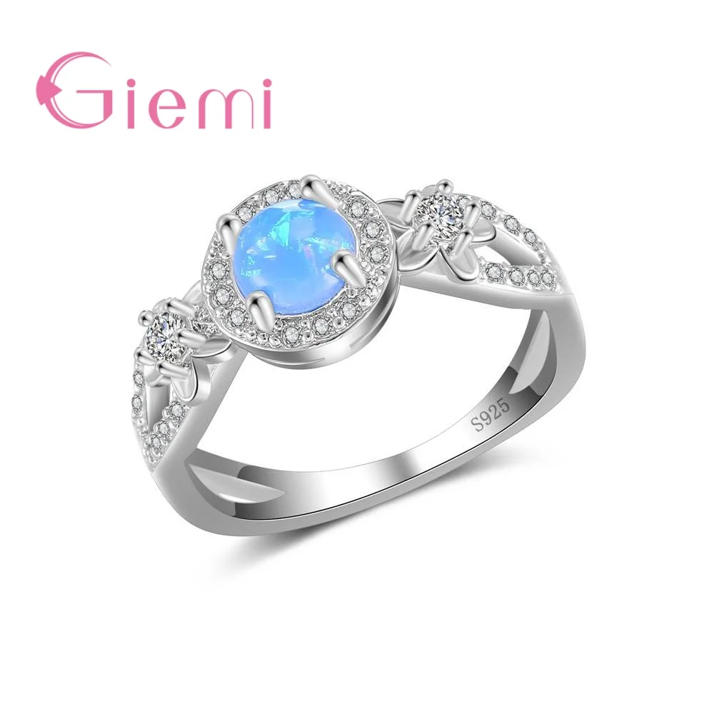 

Dazzling Natural Opal Stone Women Finger Rings Newest Cross Band Design for Wedding/Party Good 925 Sterling Silver Bague