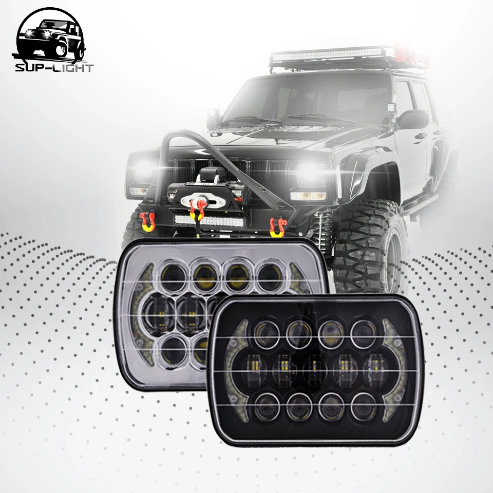 

5''x7'' 6''x7'' 85w High Low Beam Led Headlights with DRL for Jeep Wrangler YJ Cherokee XJ H6054 H5054 H6054LL 69822 6052 6053
