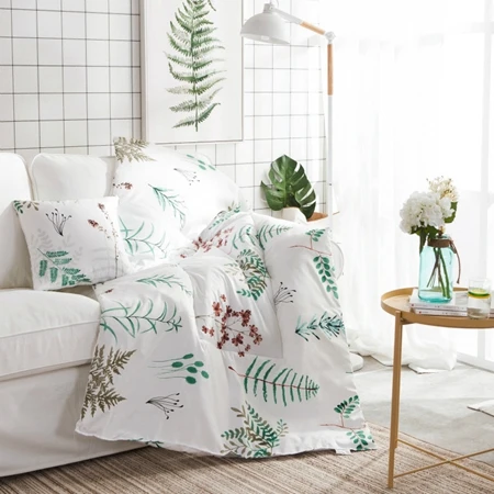 Cushion Blanket2 Подушка в скандинавском деревенском стиле, одеяло с тропическим растением, 2 в 1, домашний диван, детское одеяло, подушки для дивана, постельные принадлежности - Цвет: Cushion Blanket2