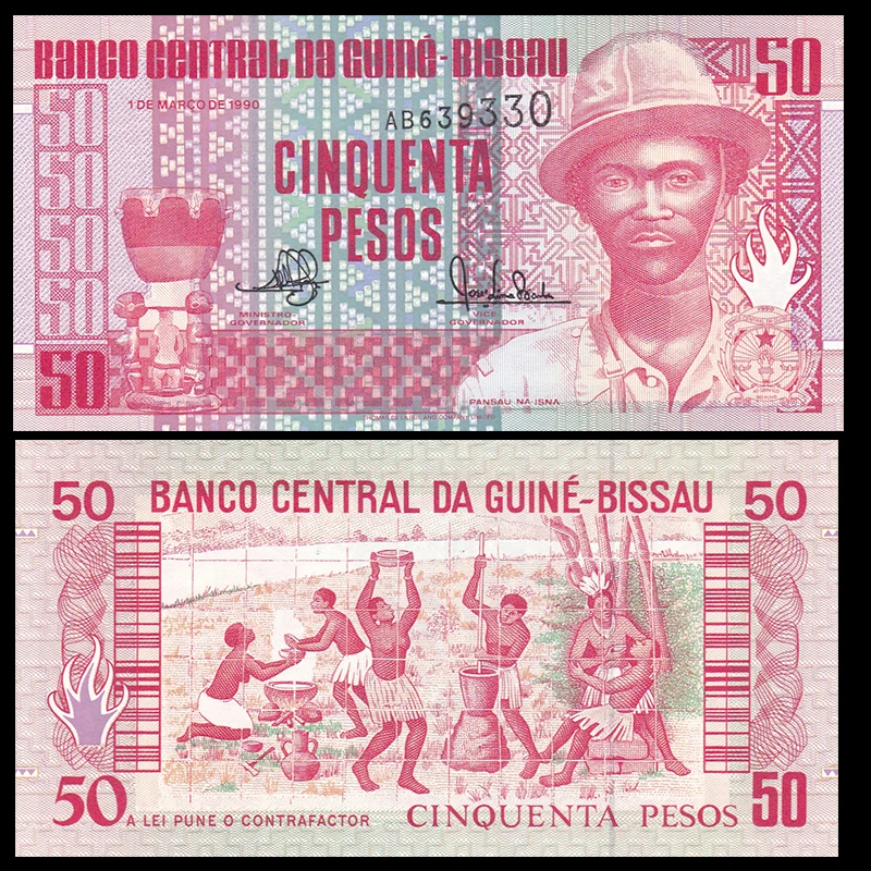 Гвинея Bissa 50 песо 1990 P 10 UNC нераспространенный банкноты коллекция подарок Африка