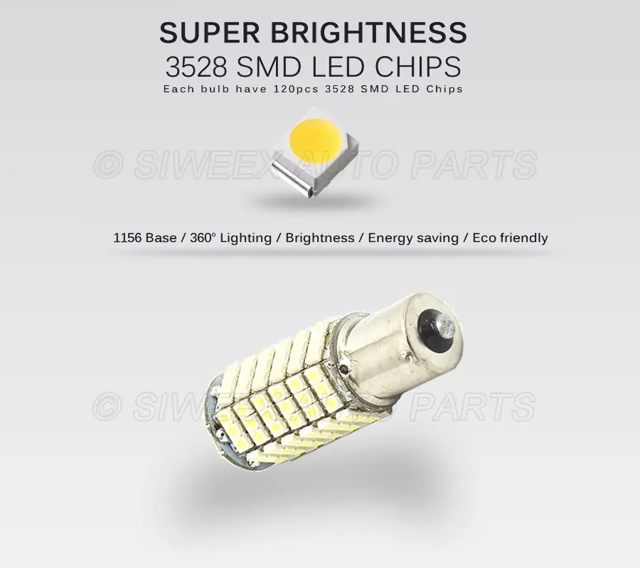 1 PCS 1156 BA15S LED 120 SMD 3528 Car Tail Brake Side Marker Lamp Backup Dome Bulbs DC 12V White Yellow Red |