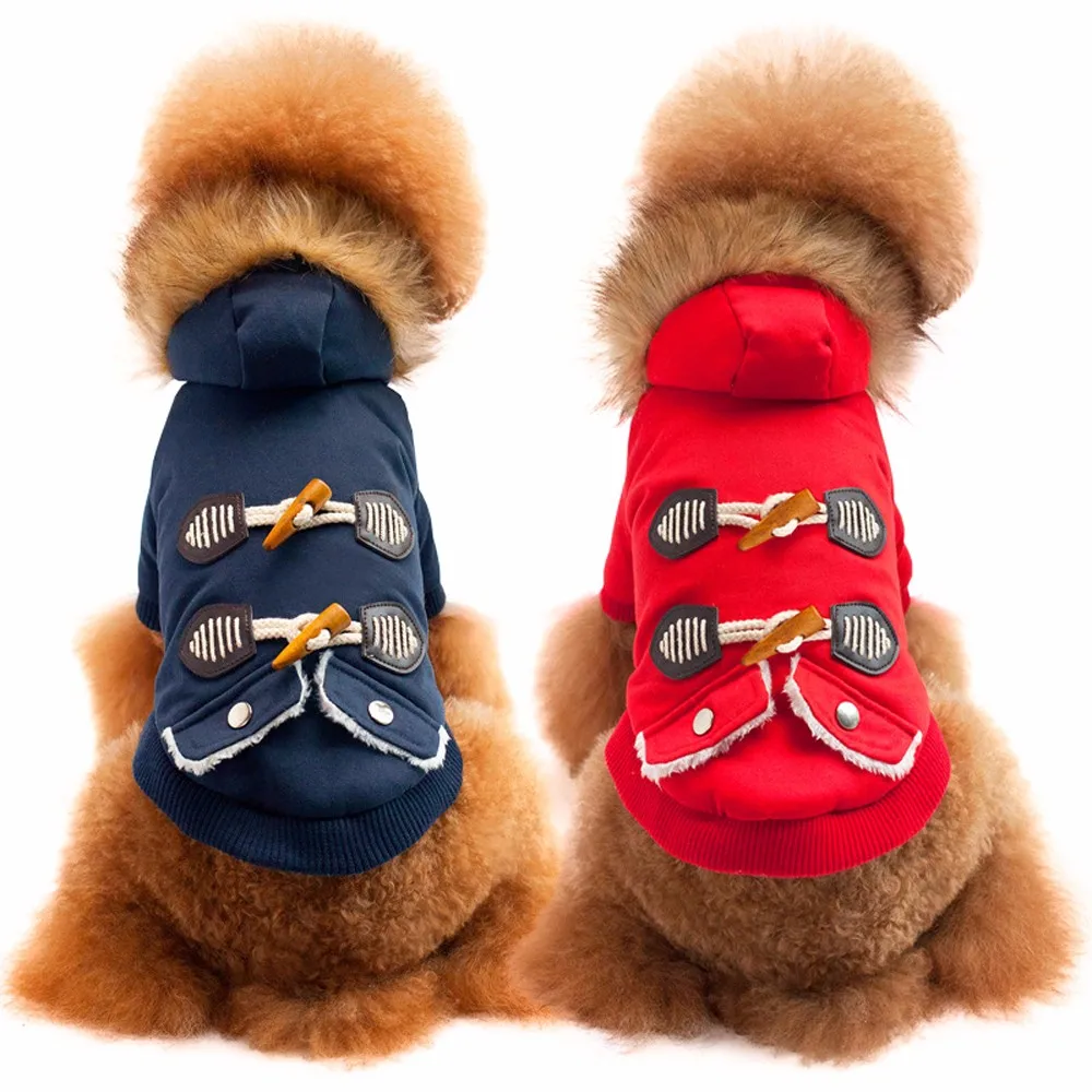 Pet Dog Cat Fur collar Ox horn Button Warm With Thick Coat Sweater Clothes Hood ropa de perro | Дом и сад