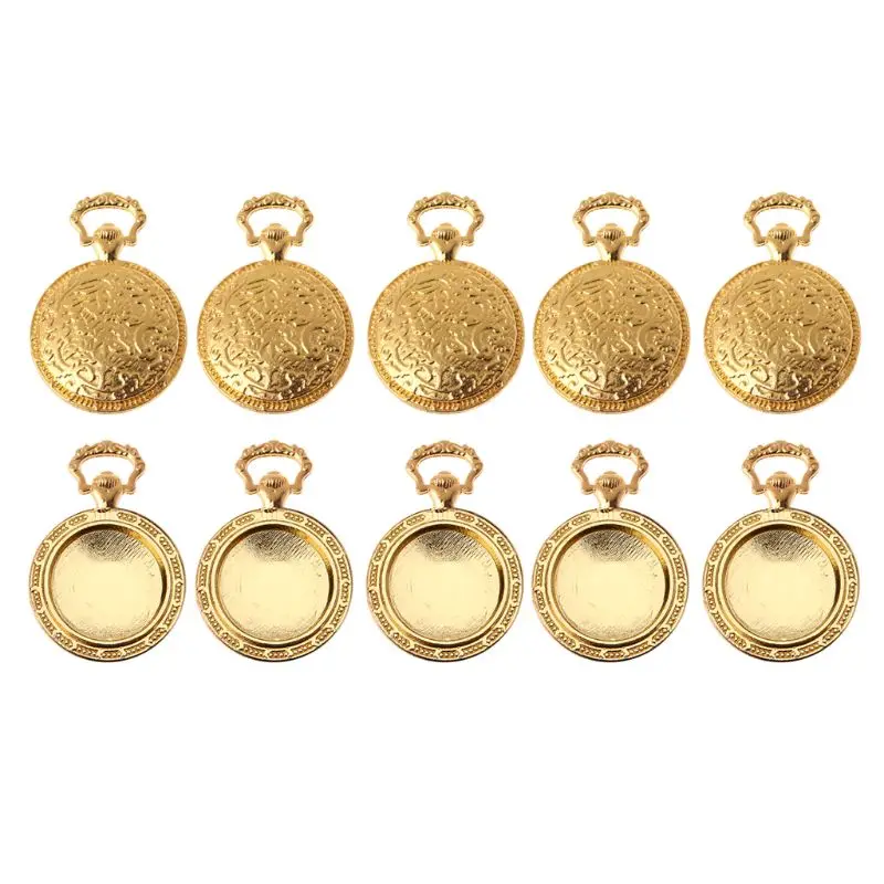 10 шт. карманные часы Подвеска на металлическом каркасе ободок Установка кабошон