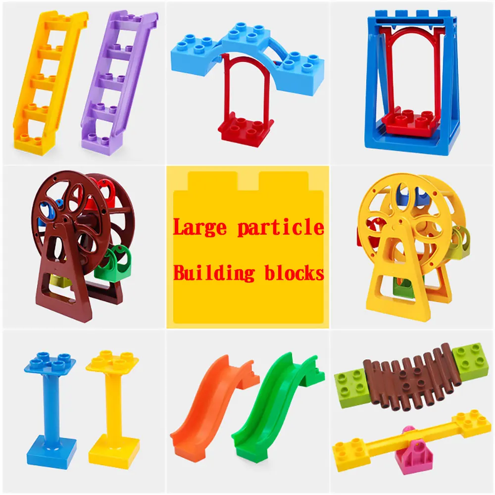 Большие частицы Diy строительные блоки кирпичи аксессуары для сцены двери окна