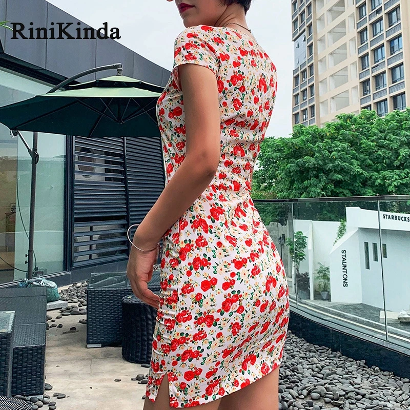 Dinikinda/популярное летнее женское платье с круглым вырезом и коротким рукавом