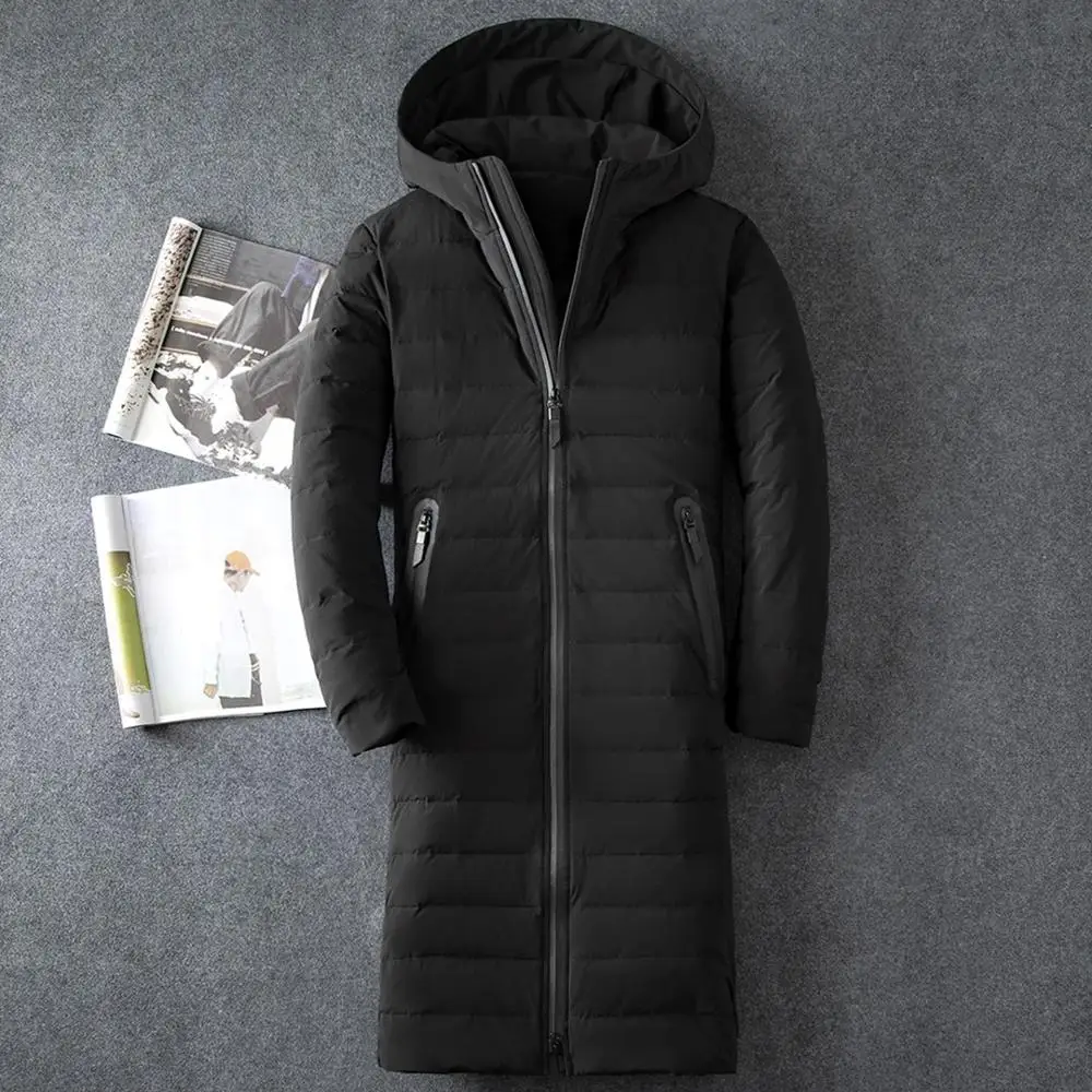 Мужская Ультралегкая длинная пуховая куртка белая с капюшоном Chaqueta 2019|Мужские