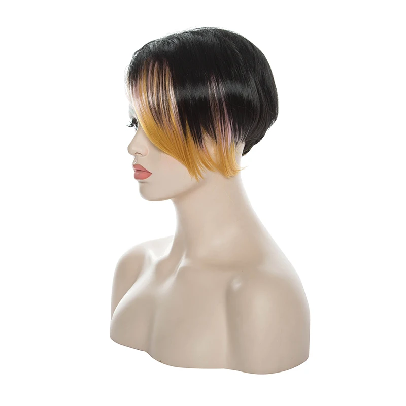 HAIRJOY красочные челки короткие прямые термостойкие синтетические волосы женские вечерние косплей парик 8 цветов