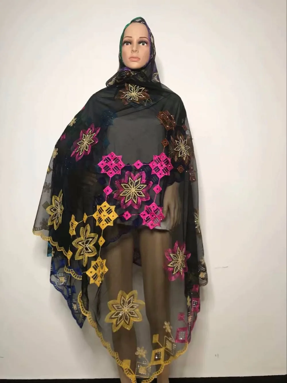 Нигерийский мусульманский тюрбан шарф с вышивкой дизайн/Африканский Дуку хиджаб