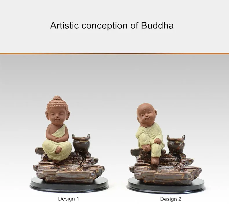 

PINNY Antique Buddha Incense Burner Ceramic Cone Coil Backflow Incense Stove Decoration Sandalwood Incense Holder Furnace