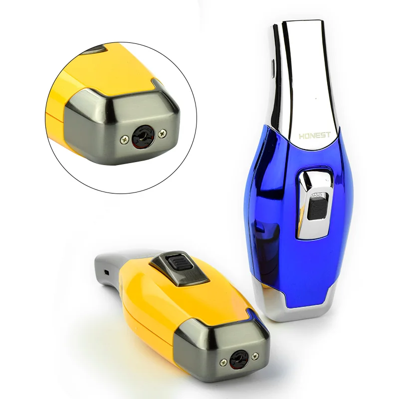 Новинка модная Бутановая Зажигалка 2 факела струйного пламени зажигалки для