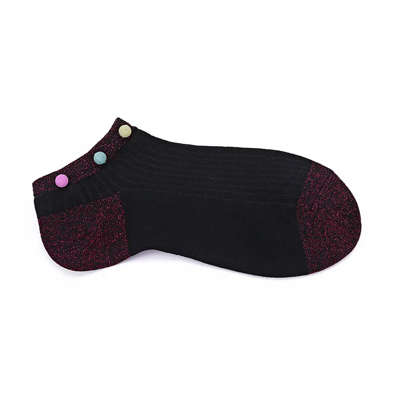 Женские блестящие носки с разноцветными шариками и вышивкой Модные Шелковые