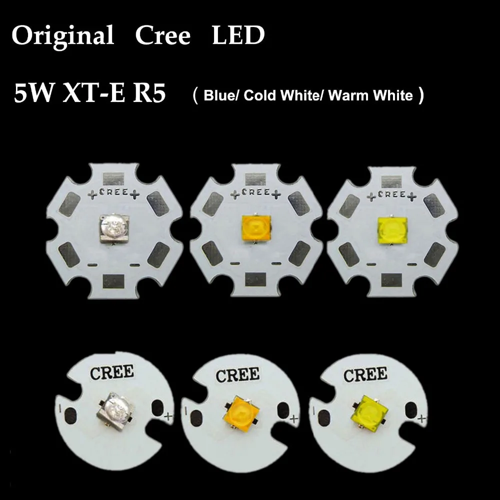 Оригинальный CREE XPE 2 XRE Q5 XTE XPG T6 L2 XHP50 XHP70 Теплый Холодный белый красный синий