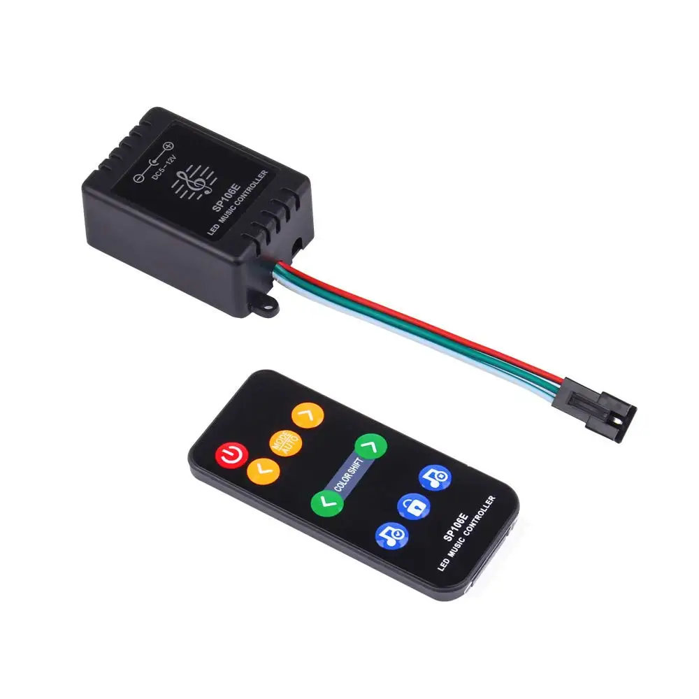 10 шт. DC5V 12V SP106E RF 9 клавиш Светодиодный музыкальный контроллер WS2811 /WS2812B /6812/1903