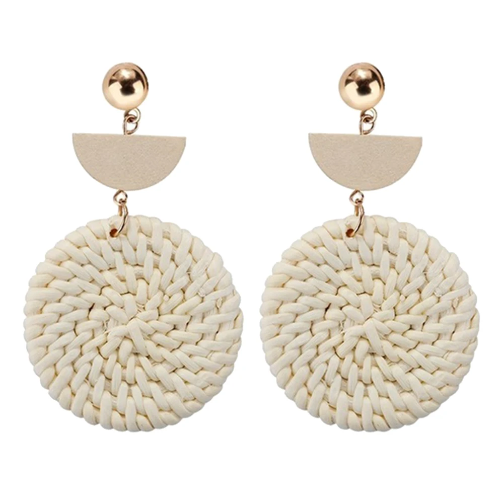 BLUELANS богемная ручная плетеная оплетка круглый кулон серьги капли деревянная