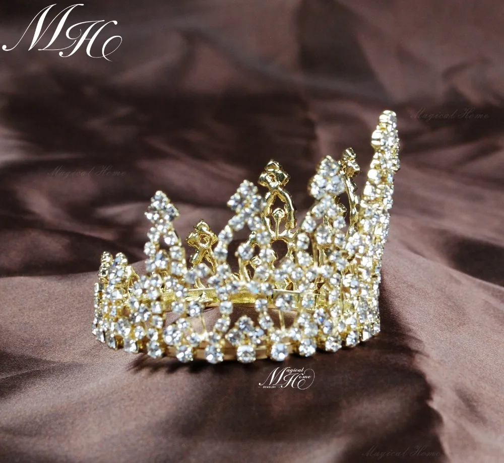 Мини-Цветок Тиара Цветочная Корона прозрачные стразы хрустальные свадебные