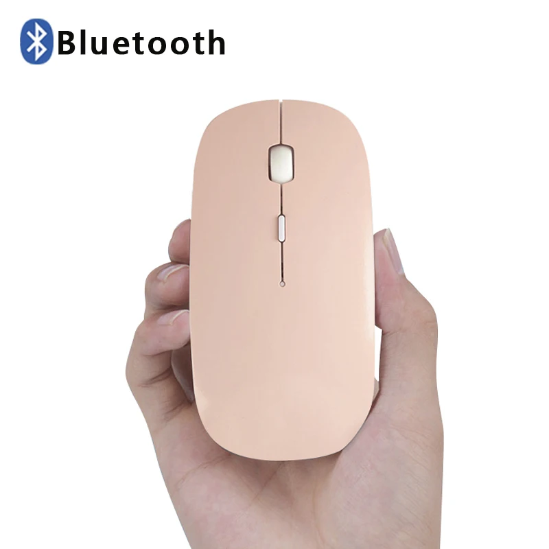 Новая Милая Мини женская розовая Беспроводная перезаряжаемая мышь Bluetooth, для Mac Win 8/10 OS, планшеты для ноутбуков, оптические бесшумные мыши для девочек